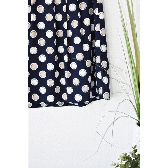 Banana Republic Mini Skirt Woman's M Navy Polka Dot Pleated Twee Retro Pin Up - Picture 3 of 8